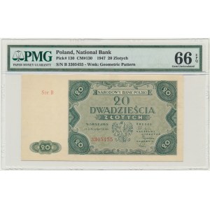 20 Gold 1947 - B - PMG 66 EPQ