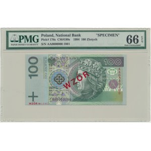 100 Zloty 1994 - MODELL - AA 0000000 - Nr. 1901 - PMG 66 EPQ