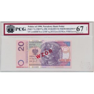 20 złotych 1994 WZÓR - AA 0000000 - Nr 1587 - PCG 67 EPQ