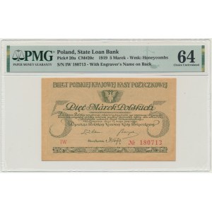 5 známek 1919 - IW - PMG 64