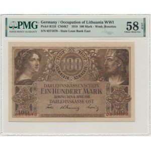 Kowno, 100 marek 1918 - PMG 58 EPQ - żywa kolorystyka