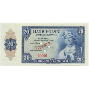 ABNCo, 20 złotych 1939 - SPECIMEN - 00000 -