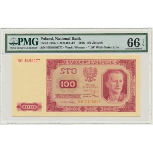 100 zlatých 1948 - HG - PMG 66 EPQ