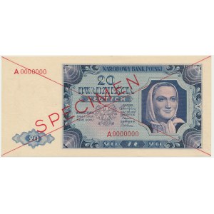 20 Zloty 1948 - SPECIMEN - A 0000000 -