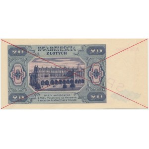 20 Zloty 1948 - SPECIMEN - A 0000000 -