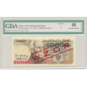 50.000 złotych 1993 - WZÓR - A 0000000 - No.0946 - GDA 66 EPQ