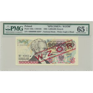 2 milióny 1993 - MODEL - A 0000000 - č. 0203 - PMG 65 EPQ