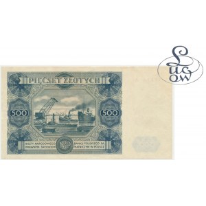 500 złotych 1947 - A2 - Kolekcja Lucow - rzadka seria