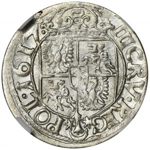 Sigismund III Vasa, 3 Kreuzer Krakau 1617 - NGC MS62