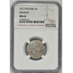 Sigismund III Vasa, 3 Kreuzer Krakau 1617 - NGC MS62