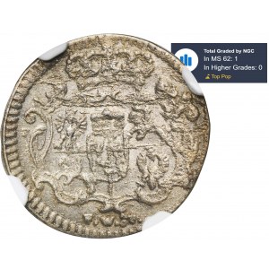 August III Sas, 1/48 Tolár (polpenny) Drážďany 1753 FWôF - NGC MS62