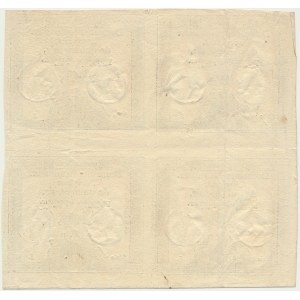 France, uncut sheet of Assginat for 5 Sols 1793 (4pcs)