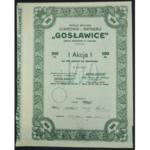 Cukrownia i Rafineria Gosławice S.A., 100 zł 1925