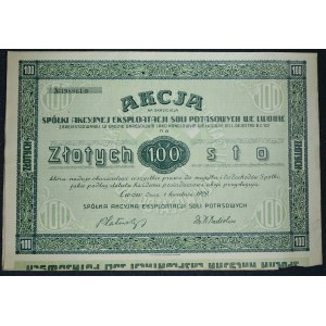 Spółka Akcyjna Eksploatacji Soli Potasowych, 100 zł 1929