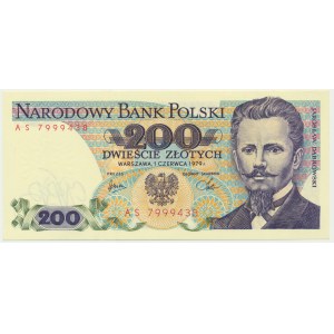 200 złotych 1979 - AS - pierwsza seria rocznika - POSZUKIWANA