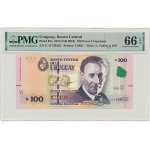 Uruguaj, 100 pesos 2015 - PMG 66 EPQ