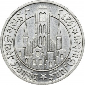 Svobodné město Gdaňsk, 5 guldenů 1923 Kostel