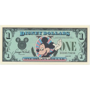 USA, Disney Dollars, 1 Dollar 1988 - Mickey Mouse -