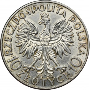 Głowa Kobiety, 10 złotych Londyn 1932