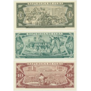 Kuba, Satz von 1-10 Pesos 1967-72 - MODELL - (3 Stück).