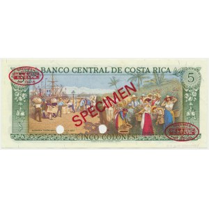 Costa Rica, 5 Colones (1968) - SPECIMEN -