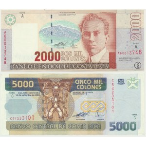 Costa Rica, lot 2.000-5.000 Colones 2005 (2 pcs.)