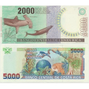 Kostaryka, zestaw 2.000-5.000 Colones 2005 (2 szt.)