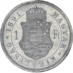 PRÓBA, Węgry, Franciszek Józef I, Forint Kremnica 1891 KB - PCGS SP64 - BARDZO RZADKI