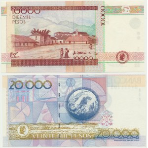 Colombia, lot 10.000-20.000 Pesos 1999-2001 (2 pcs.)