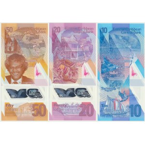 Východný Karibik, sada 10-50 USD (2019) - polyméry (3 ks).