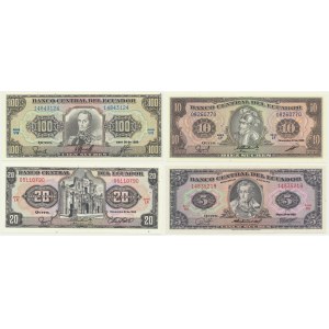 Ecuador, lot 10-100 Sucres 1988-90 (4 pcs.)