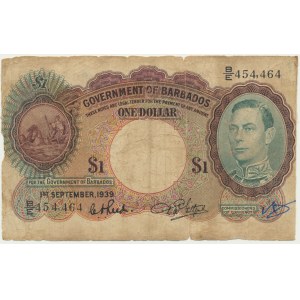 Barbados, 1 dolár 1939