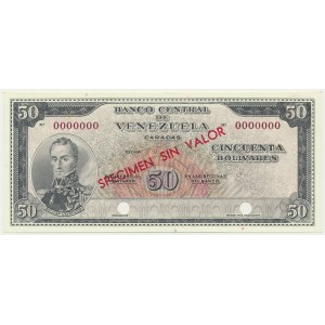 Venezuela, 50 Bolivares (1961-1963) - SPECIMEN -