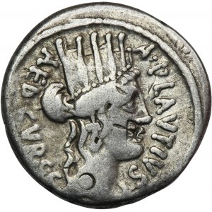 Římská republika, A. Plautius, denár