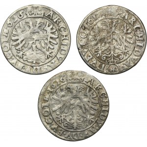 Set, Silesia, Habsburg rule, Ferdinand II, 3 Kreuzer Breslau (3 pcs.)