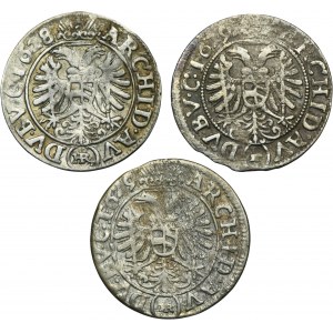 Set, Silesia, Habsburg rule, Ferdinand II, 3 Kreuzer Breslau (3 pcs.)