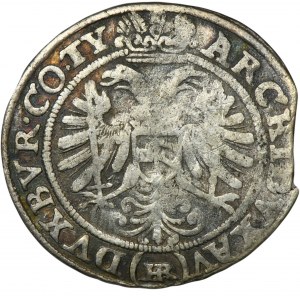 Schlesien, Habsburgische Herrschaft, Ferdinand II, 3 Krajcary Wrocław 1628 HR - RARE, Datum unter Büste