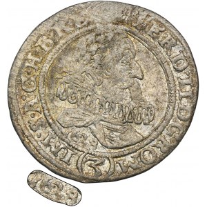 Schlesien, Habsburgische Herrschaft, Ferdinand II, 3 Krajcary Wrocław 1628 HR - RARE, Datum unter Büste