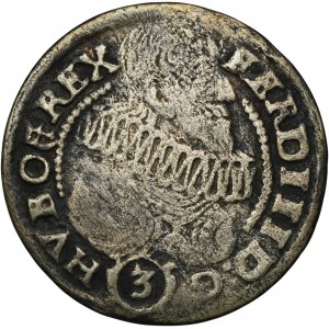 Silesia, Habsburg rule, Ferdinand III, 3 Kreuzer Glatz 1637 HR