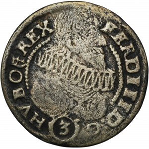 Sliezsko, habsburská vláda, Ferdinand III, 3 Krajcary Kłodzko 1637 HR
