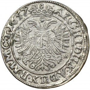 Sliezsko, habsburská vláda, Ferdinand III, 3 Krajcary Wrocław 1657 GH