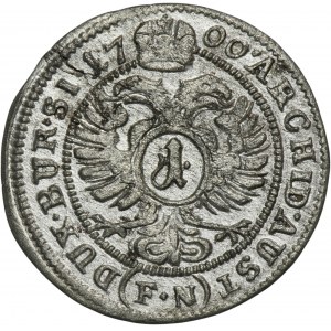 Silesia, Habsburg rule, Leopold I, 1 Kreuzer Oppeln 1700 FN