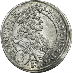 Schlesien, Habsburger Herrschaft, Leopold I., 3 Krajcary Wrocław 1697 MMW
