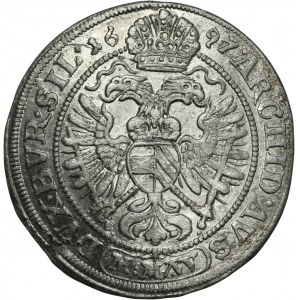 Sliezsko, habsburská vláda, Leopold I., 3 Krajcary Wrocław 1697 MMW