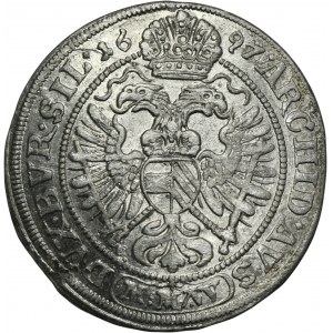 Schlesien, Habsburger Herrschaft, Leopold I., 3 Krajcary Wrocław 1697 MMW
