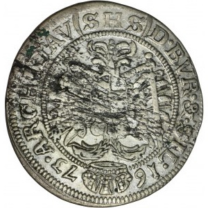 Silesia, Habsburg rule, Leopold I, 6 Kreuzer Breslau 1673 SHS