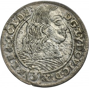 Slezsko, knížectví legnicko-brzesko-wołowskie, Ludwik IV Legnicki , 3 Krajcary Brzeg 1661 EW