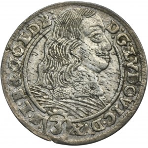 Sliezsko, vojvodstvo Legnicko-Brzesko-Wołowskie, Ludwik IV Legnicki , 3 Krajcary Brzeg 1661 EW