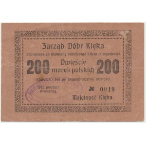 Klęka, správa panství, 200 polských marek 1922