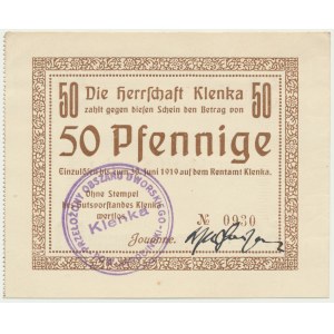 Klęka (Klenka), 50 fenigów 1919 - stempel B